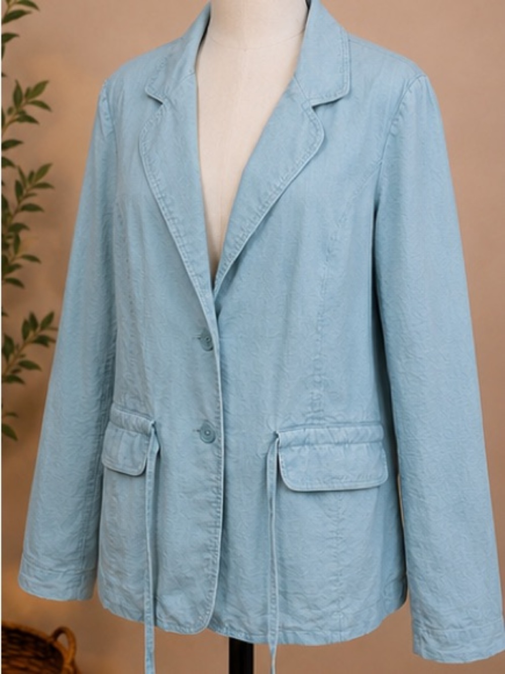 George Women’s Light Blue Open Front Blazer Jacket Career Office Size 14